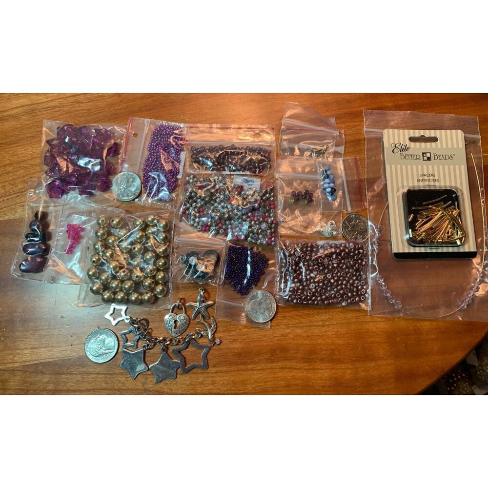Assorted Beads For Jewelry Making Multi-Colored Craft Supply Bulk Lot Includes C